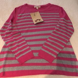 NWT Appaman sweater with shimmer silver stripes